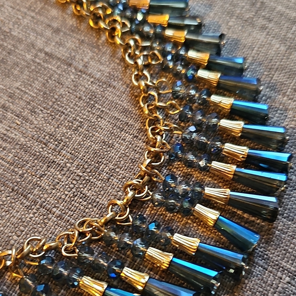 Elegant Gold and Blue Women's Necklace